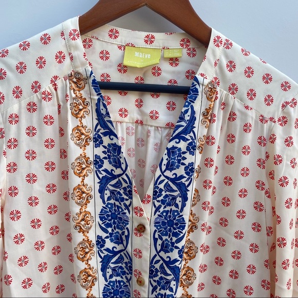 Maeve | Anthropologie Elan Scarf Blouse 2 - Picture 6 of 10